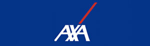 Logo AXA avec une ligne rouge traversant le 'A'