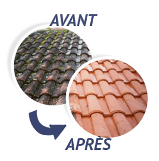 Nettoyage des toitures - Avant/Après
