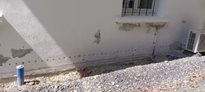 Après forage et injection du procédé d'assèchement VERTIKAL AQUASTOP L